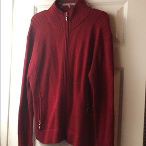 NWOT PACO Dark Red Sweater with zipper